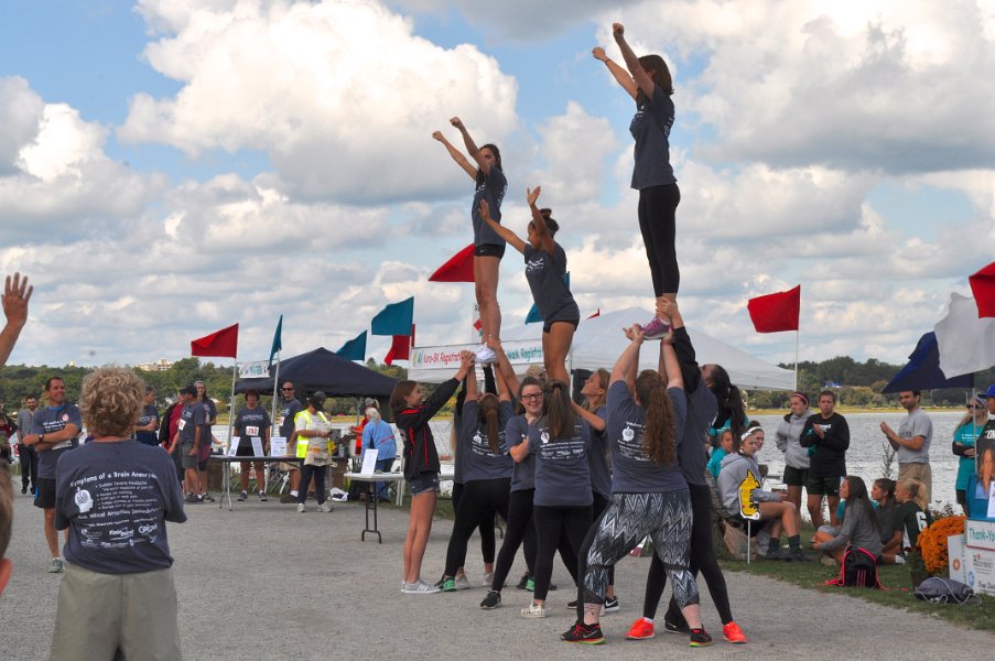 Scarborough High School cheerleaders leading a cheer!